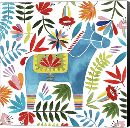 Framed Festive Otomi I Print