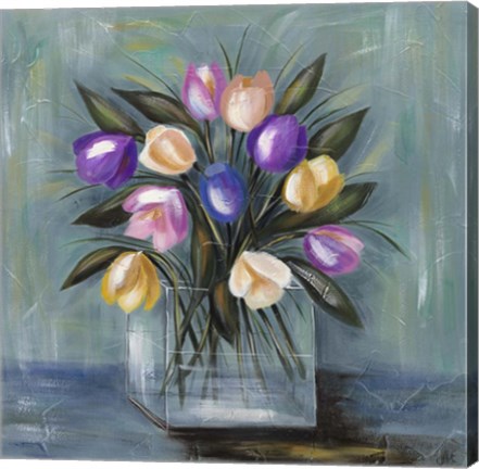 Framed Mixed Pastel Bouquet II Print