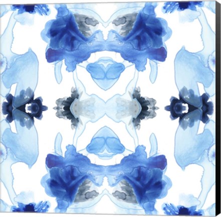 Framed Blue Kaleidoscope I Print