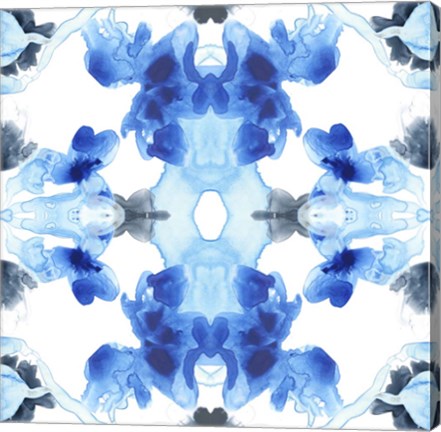 Framed Blue Kaleidoscope III Print