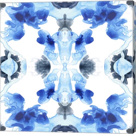 Framed Blue Kaleidoscope IV Print