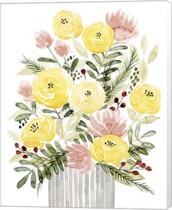 Framed Blush Bouquet I Print