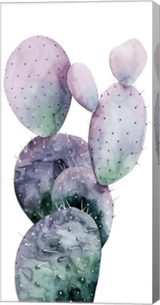 Framed Purple Cactus I Print