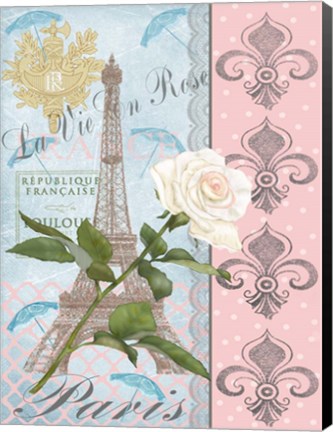 Framed La Vie en Rose I Print