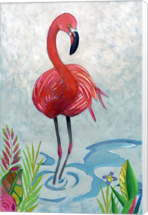 Framed Vivid Flamingo II Print
