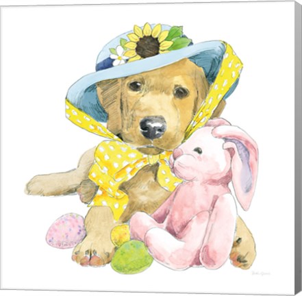 Framed Easter Pups VI Print