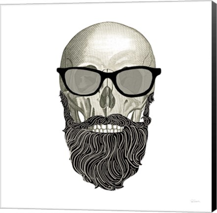 Framed Hipster Skull I Print