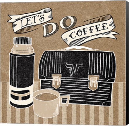 Framed Let&#39;s Do Coffee Taupe Print