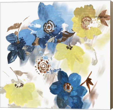 Framed Glitchy Floral I Print