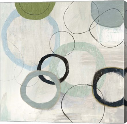 Framed Blue Circles II Print