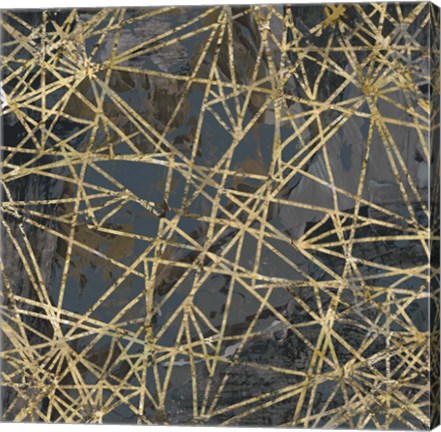 Framed Geometric Gold III Print