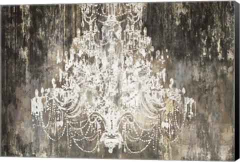 Framed White Chandelier on Ebony Print