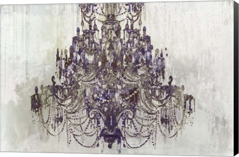 Framed Plum Chandelier on White Print