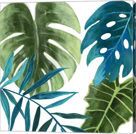 Framed Tropical Leaves I Print