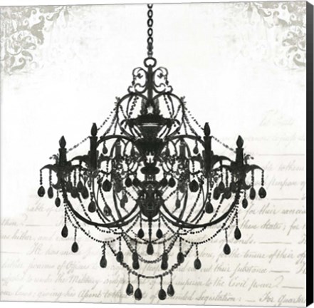 Framed Black Chandelier II Print