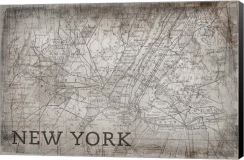 Framed New York Map White Print