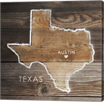 Framed Texas Rustic Map Print