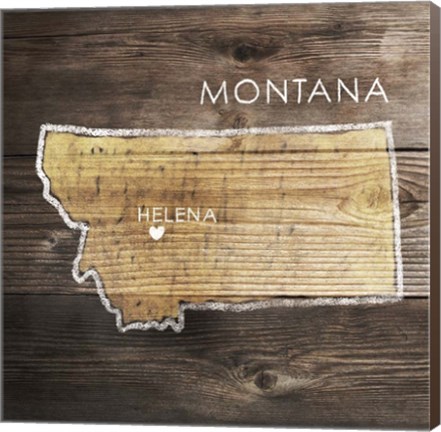 Framed Montana Rustic Map Print