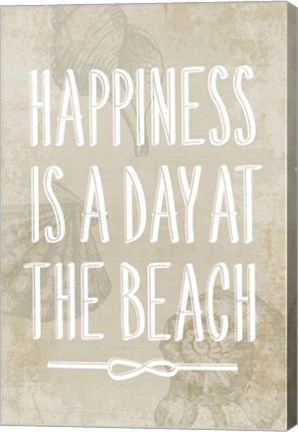 Framed Happiness is a day at the Beach Print