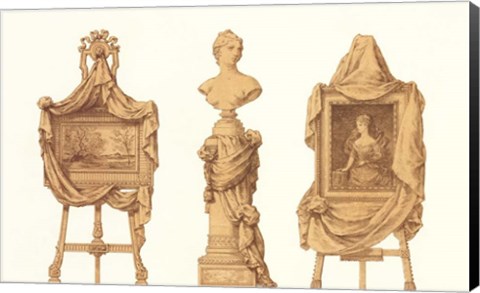 Framed Chevalet et Piedestal Drapes Print