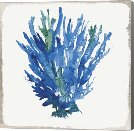 Framed Blue and Green Coral III Print