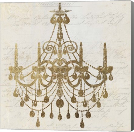 Framed Golden Chandelier II Print