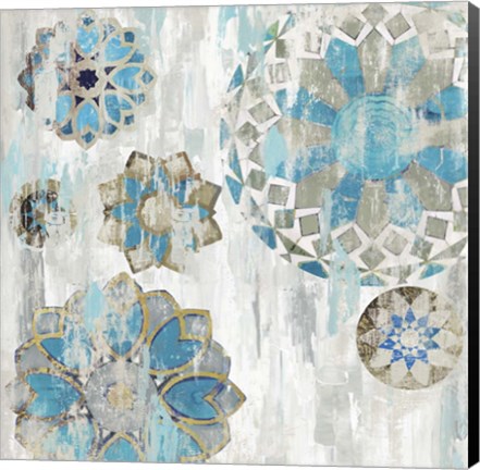 Framed Suzani Blue I Print