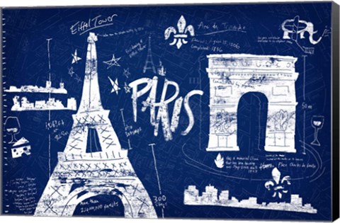 Framed Paris Blue Print