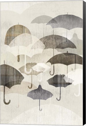 Framed Umbrella Rain II Print