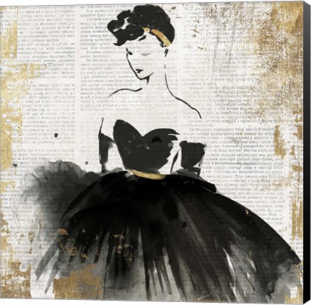 Framed Lady in Black I Print