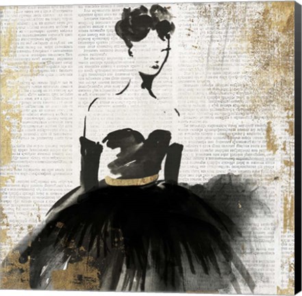 Framed Lady in Black II Print