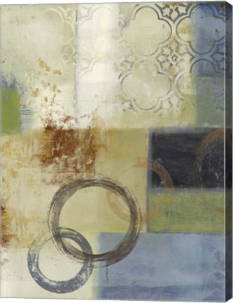Framed Composition in Blue II Print