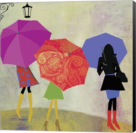 Framed Umbrella Girls Print