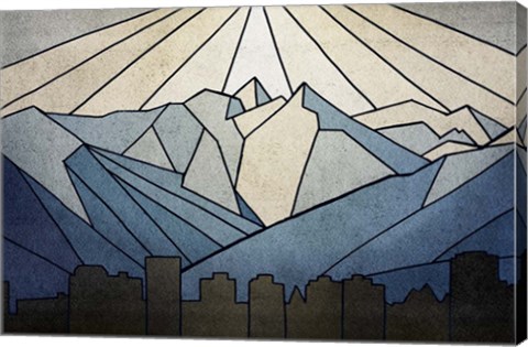 Framed Geometric Mountain Print