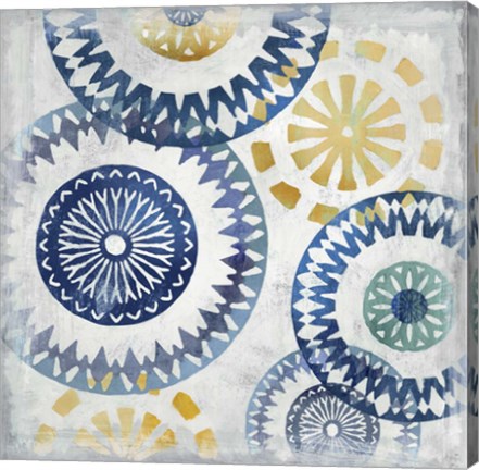 Framed Blue Ease I Print
