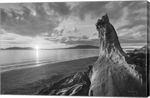 Framed Samish Bay Sunset I BW with border Print