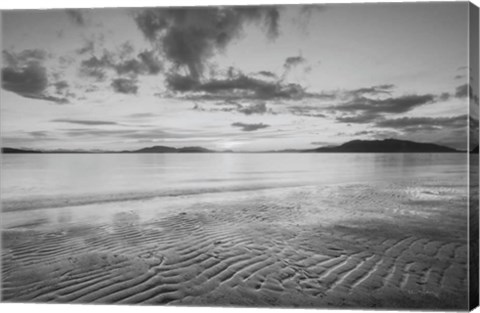 Framed Samish Bay Sunset II BW with border Print