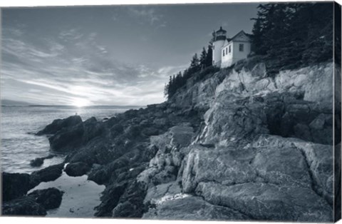 Framed Bass Harbor Head Sunset with Border Print