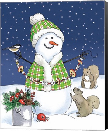 Framed Lodge Snowmen I Print