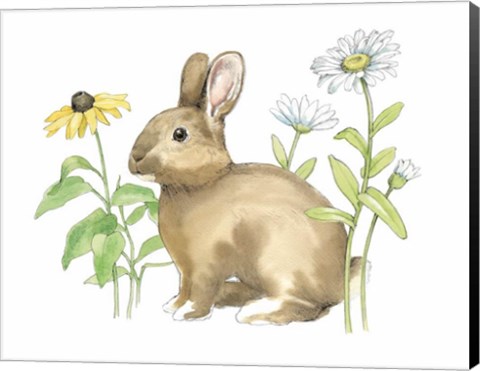 Framed Wildflower Bunnies II Print