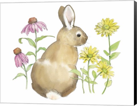 Framed Wildflower Bunnies I Print