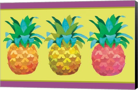 Framed Island Time Pineapples I Print