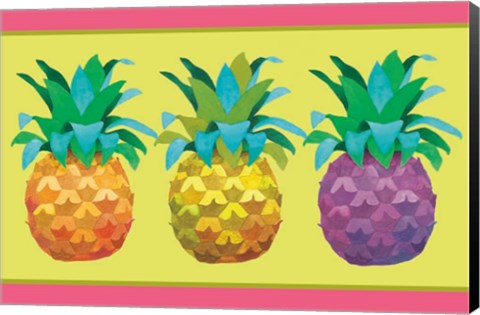 Framed Island Time Pineapples Print