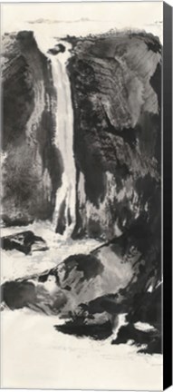 Framed Sumi Waterfall View I Print