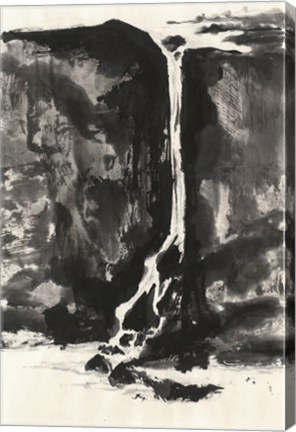 Framed Sumi Waterfall View II Print