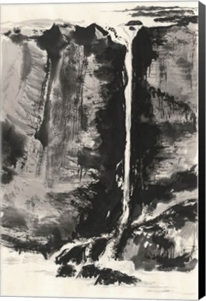 Framed Sumi Waterfall View III Print