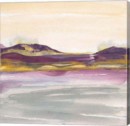 Framed Purple Rock Dawn I Gold Print