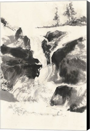 Framed Sumi Waterfall V Print