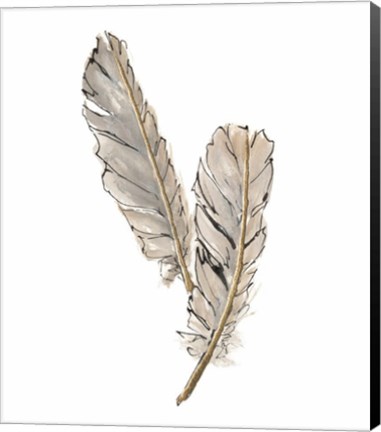 Framed Gold Feathers VIII Print