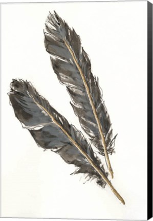 Framed Gold Feathers III Print